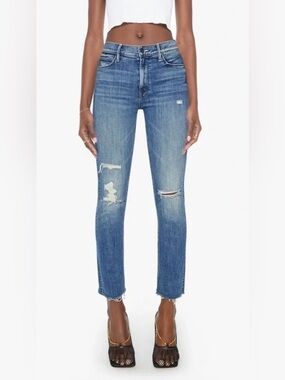 MOTHER Mid Rise Dazzler Ankle Fray Weekend Warrior  Jeans Size 26